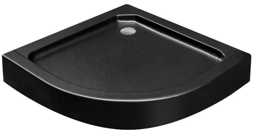 Vanička polokrúhla Alex Stone Effect New 90x90 čierna