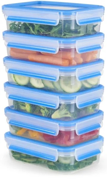 Tefal - SADA 6x Dóza na potraviny 0,8 l MASTER SEAL FRESH modrá