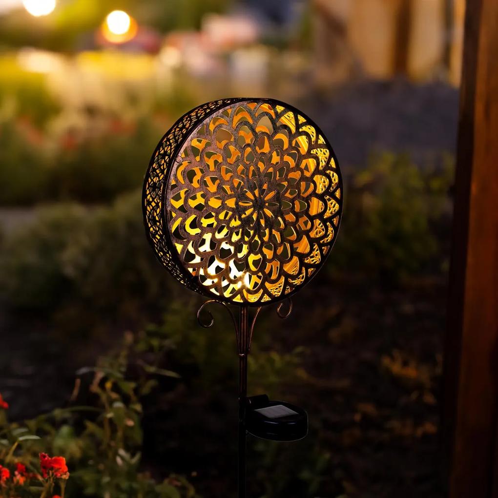 Haushalt international LED solárny záhradný zápich Bronzový kvet