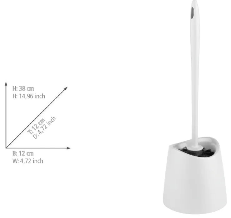 Biela plastová WC kefa Portes – Allstar