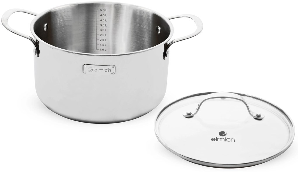 Elmich Trojvrstvový nerezový hrniec na indukciu Trimax 24 cm (6 l)