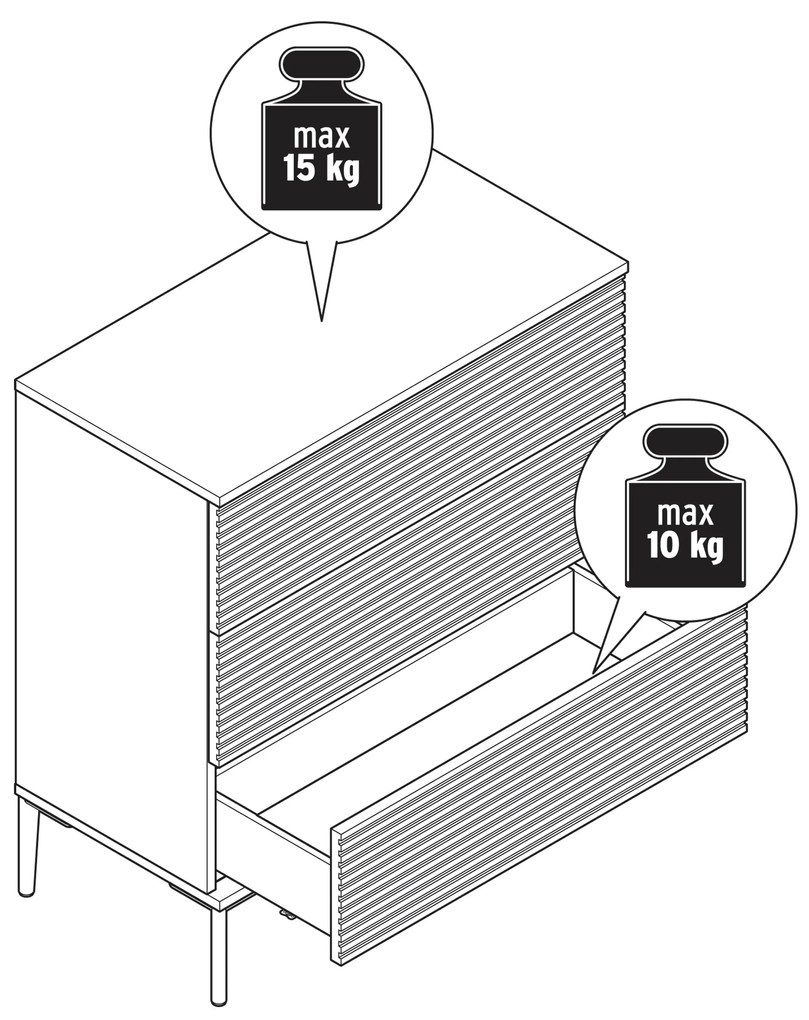 Komoda »REET« v lamelovom vzhľade