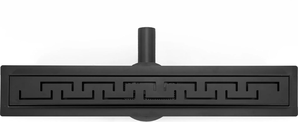 Rea PRO Black Matt, lineárny odtokový žľab 90cm, vzor Greek, čierna matná, REA-G8026