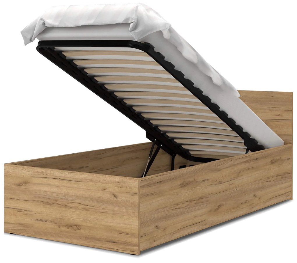 Jednolôžková posteľ s úložným priestorom Dolly - dub craft Rozmer: 200x90