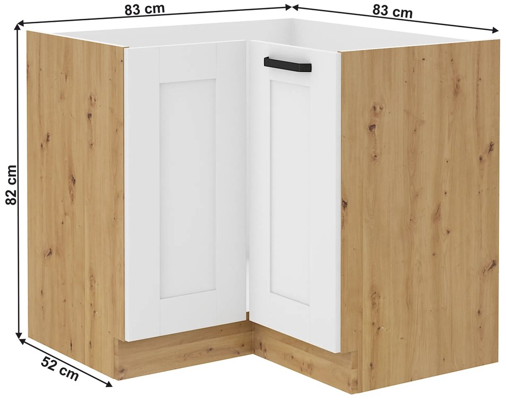 Rohová spodná skrinka Lesana 2 (biela + dub artisan) 89x89 ND 1F BB . Vlastná spoľahlivá doprava až k Vám domov. 1063946