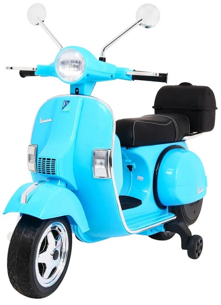 RAMIZ Elektrická motorka Vespa  modrá - 2x12V/ 25W - 12V7Ah - 2023