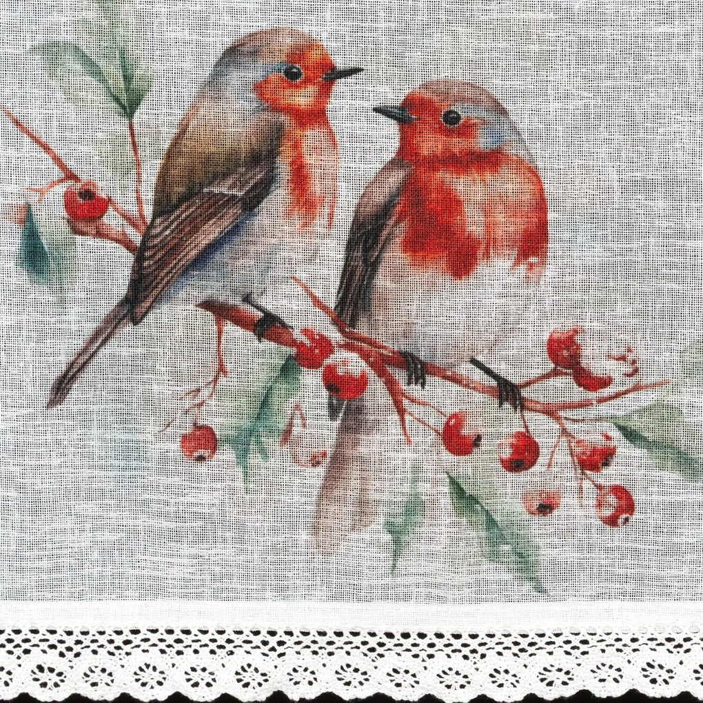 KRÁTKA VIANOČNÁ ZÁCLONA NA PÁSKE XMAS10 150X60 CM VZOROVANÁ