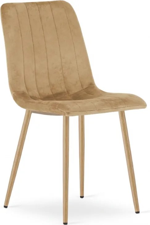 Béžová zamatová stolička LAVA CAMEL BEIGE
