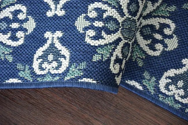 Koberec COLOR 19246/699 SISAL Kvety modrý