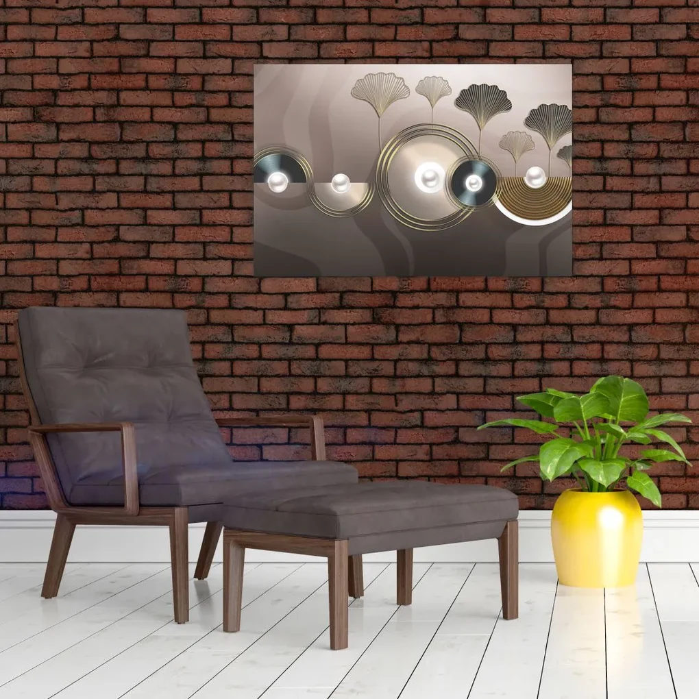 Obraz - Zlatohnedá abstrakcia (90x60 cm)