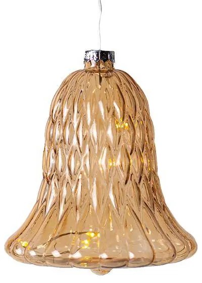 SIRIUS LED skleněný zvonek, zlatý, 9 cm
