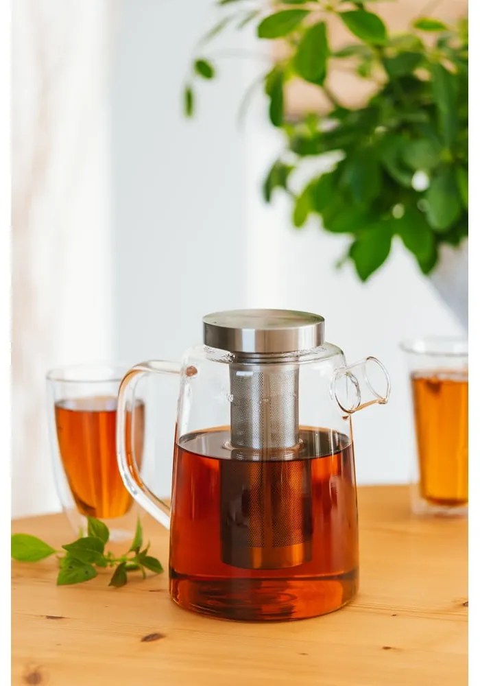 Sklenená čajová kanvica Vialli Design, 1,5 l