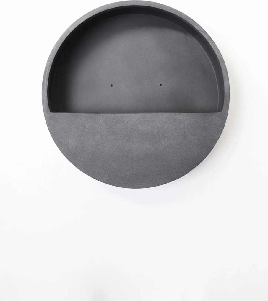Kvetináč na stenu MURA, sklolaminát, Ø 50 cm, sivá