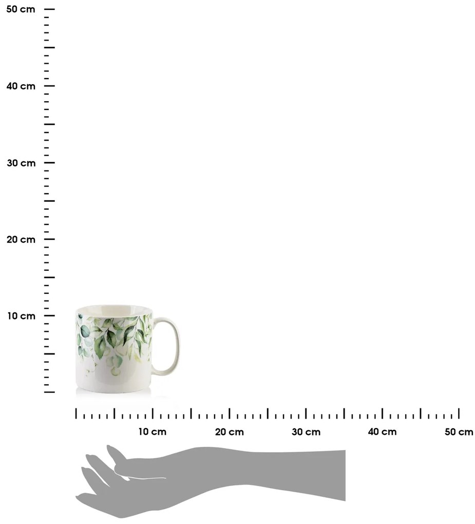 Porcelánový hrnček Eddy Green Leaves 500 ml