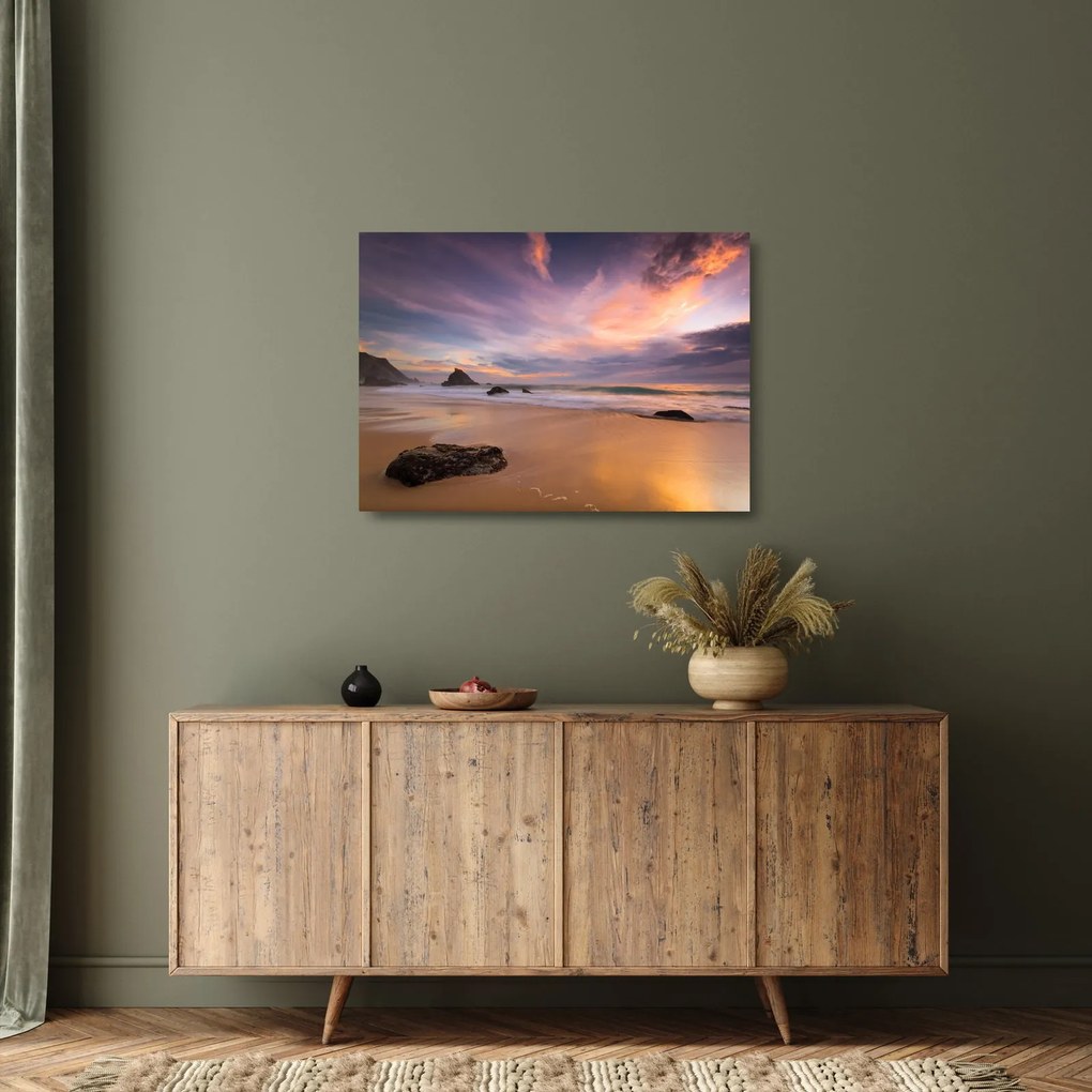 Sklenený obraz - Praia da Adraga (70x50 cm)