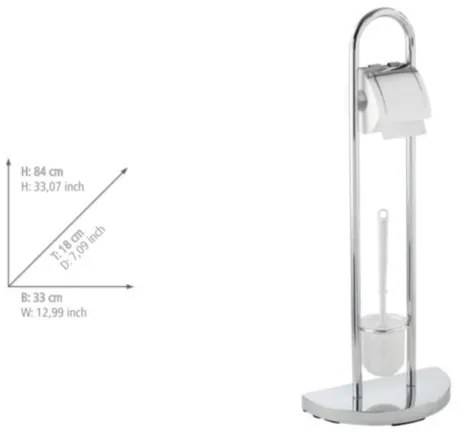 WENKO 16608100 - WC kefa COSENZA 33x84 cm lesklý chróm/satén