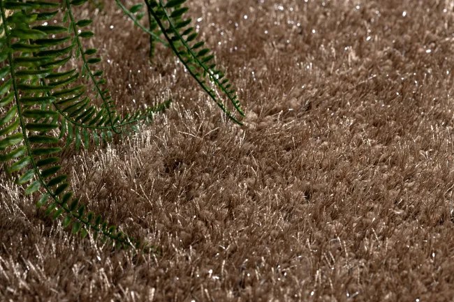 Kúpeľňový koberček SYNERGY glamour / lurex, hnedý kruh