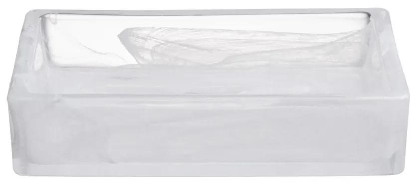 Butlers PEARL Miska na mydlo 14 x 9 cm - číra/biela