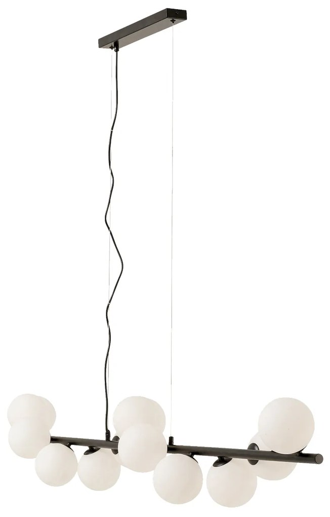 Scala Balls visiaca lampa mliečna čierna 150 cm