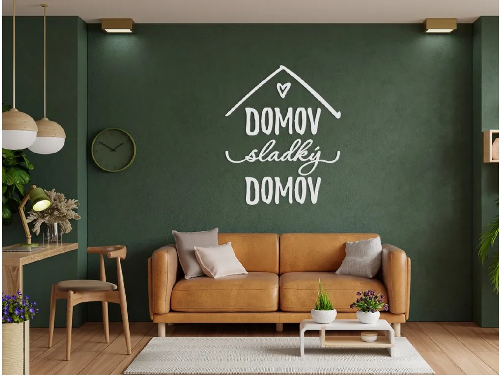 drevko Nápis Domov sladký domov Rozmer obrazu: 41 x 34 cm, Farba dekorácie: Čierna