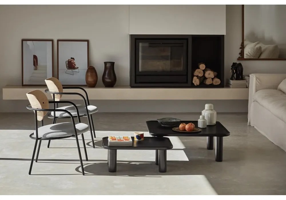 Súprava 2 čiernych odkladacích stolíkov Teulat Nest