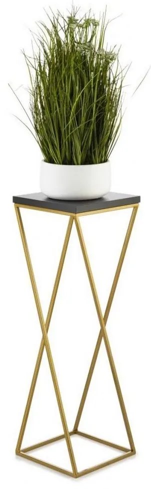 Stojan na kvety LOFT 70x24 cm zlatá/čierna