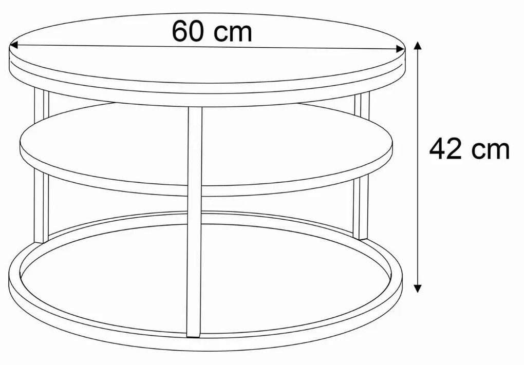 KONFERENČNÝ STOLÍK LEONARDO S POLICOU KAŠMÍR + ČIERNY LESKLÝ