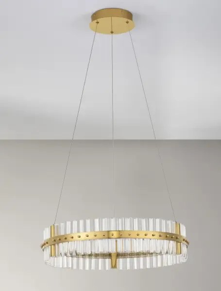 LED stmievateľný platinum zlatý moderný luster Kezo-60
