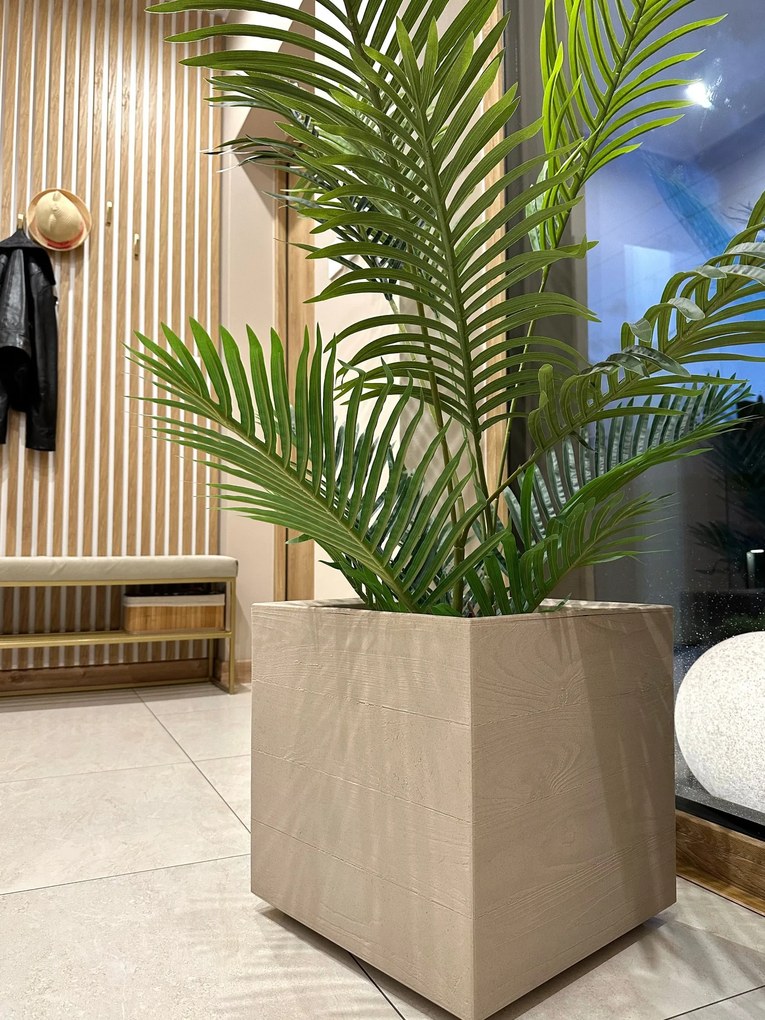 Květináč na kolečkách BETONIQUE 39x39,4 cm béžový