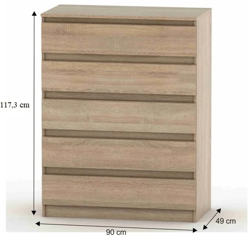 HANY NEW 005 komoda, dub Sonoma