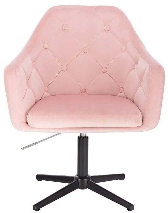 LuxuryForm DESIGN Kreslo ANDORA VELUR na čiernom kríži - svetloružové