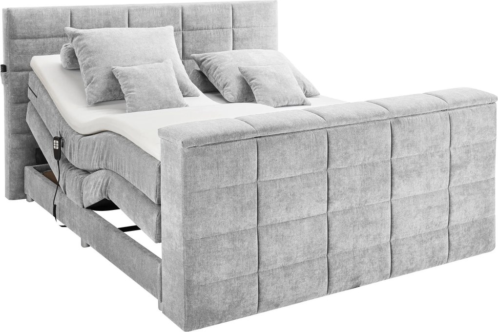 XXXLutz BOXSPRINGOVÁ POSTEĽ, 180/200 cm, strieborná Carryhome - Online Only spálne - 002220044902