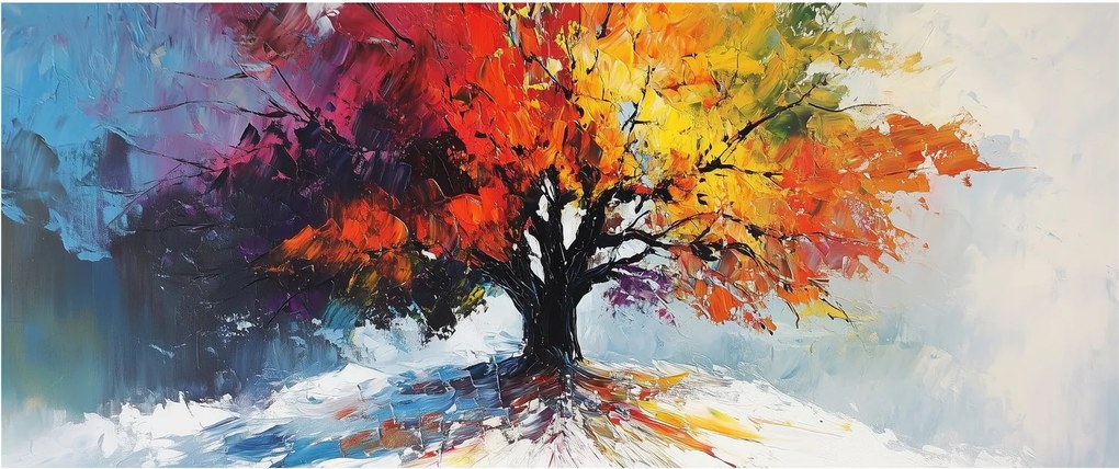 Obraz - Pestrofarebný strom (120x50 cm)