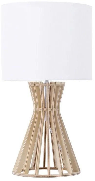 Drevená stolná lampa biela CARRION Beliani