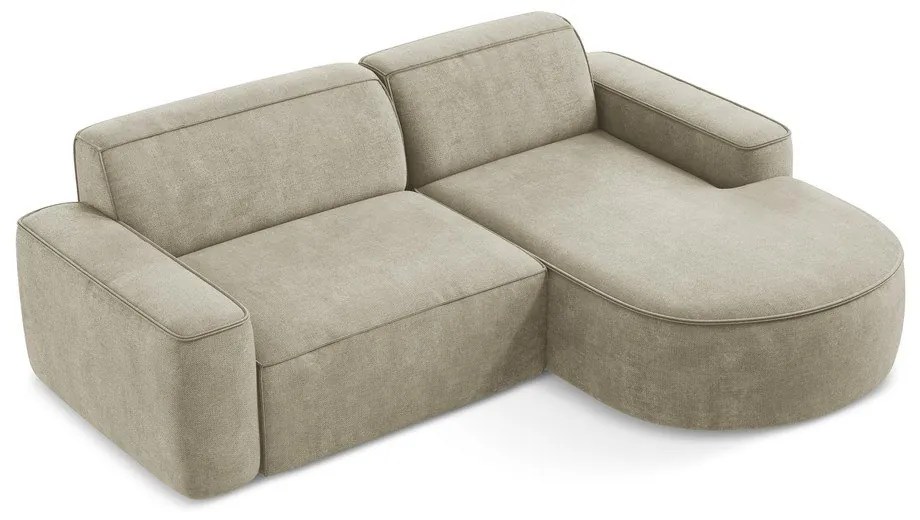 Béžová ženilková rohová pohovka (pravý roh/s leňoškou) Omao – Makamii