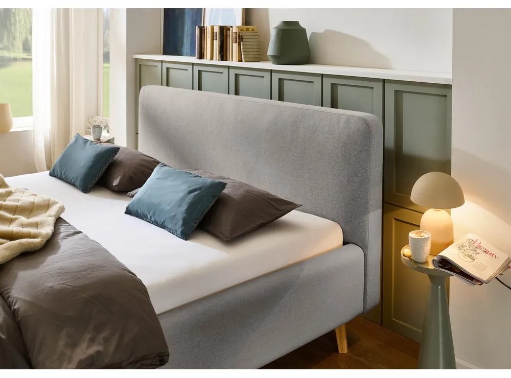 Sivá čalúnená jednolôžková posteľ bez roštu 120x200 cm Mattis – Meise Möbel