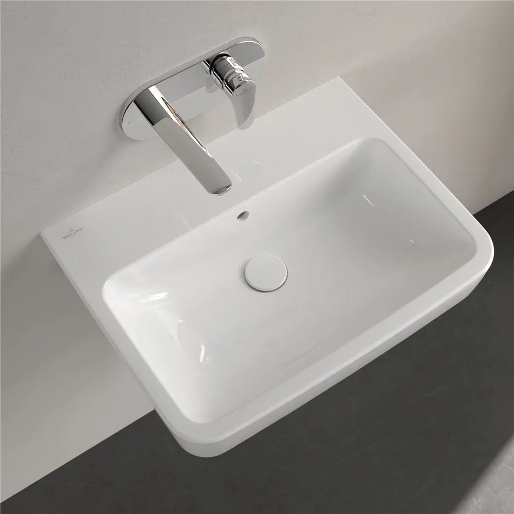 VILLEROY & BOCH O.novo závesné umývadlo bez otvoru (zadná a spodná strana brúsená), s prepadom, 600 x 460 mm, biela alpská, s povrchom AntiBac a CeramicPlus, 4A416JT2
