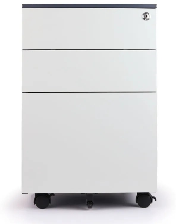 Kancelársky zásuvkový diel METAL, kovový, 3 zásuvky, sivá