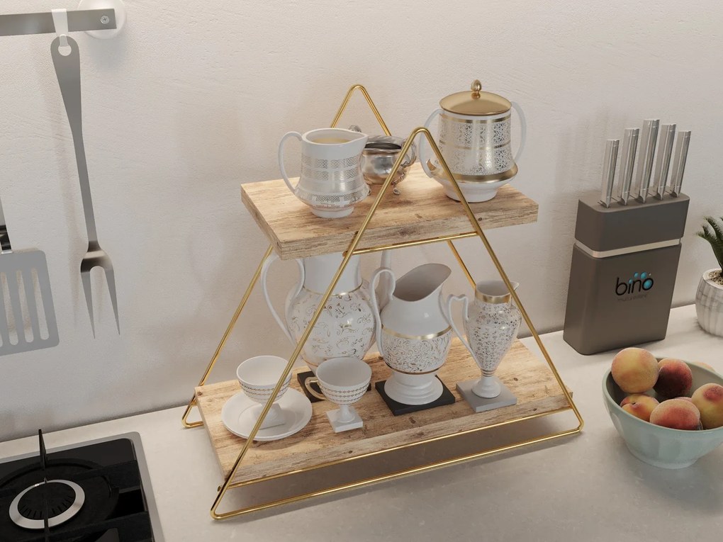 Polica MASA SERVIS hnedá