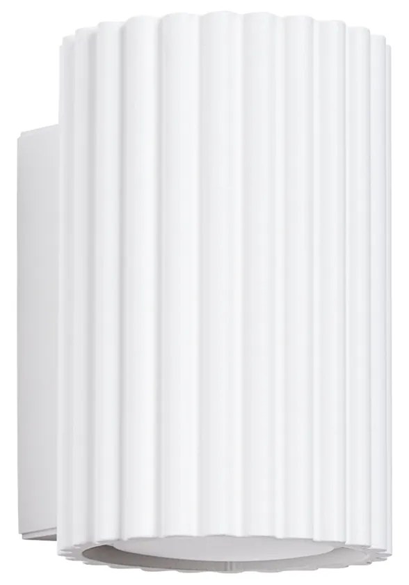 Nástenné svietidlo Karbon, 1x biele kovové tienidlo, (10 cm)