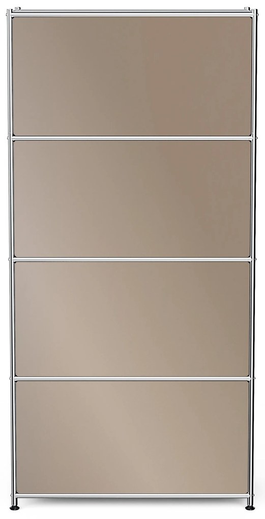 Vysoký kovový regál »CN3« so 4 priehradkami, hnedosivý