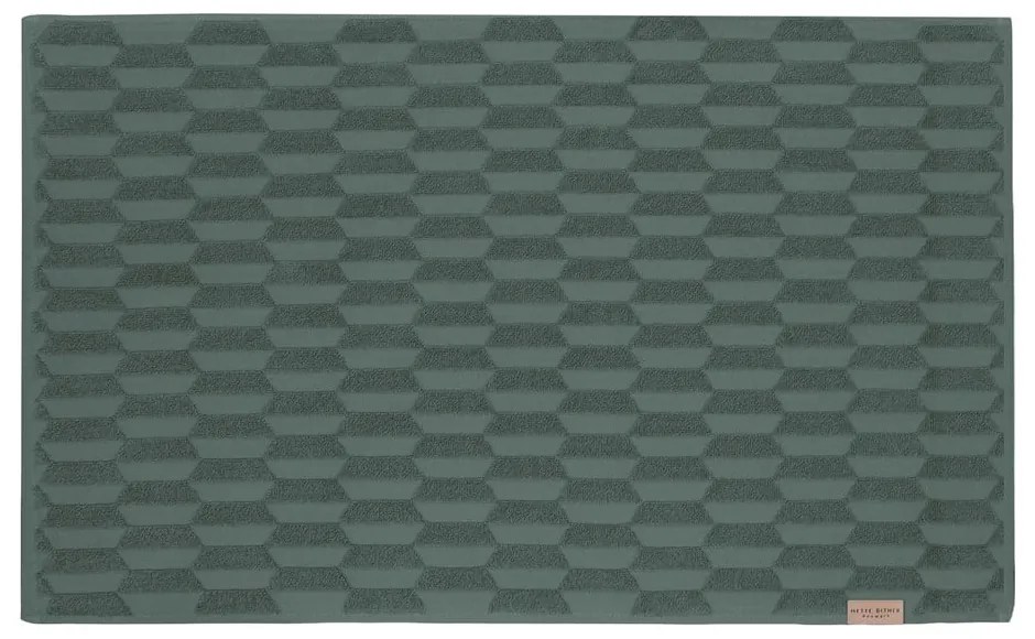 Tmavozelená kúpeľňová predložka 50x80 cm Geo – Mette Ditmer Denmark