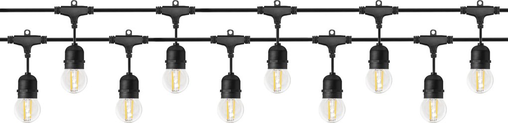 Tutumi Spectrum, záhradná závesná girlanda 10m 10xE27 WOJ+14342, čierna, OSW-5795A