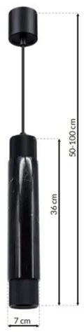 Luster na lanku MARBLE 1xGU10/8W/230V čierna