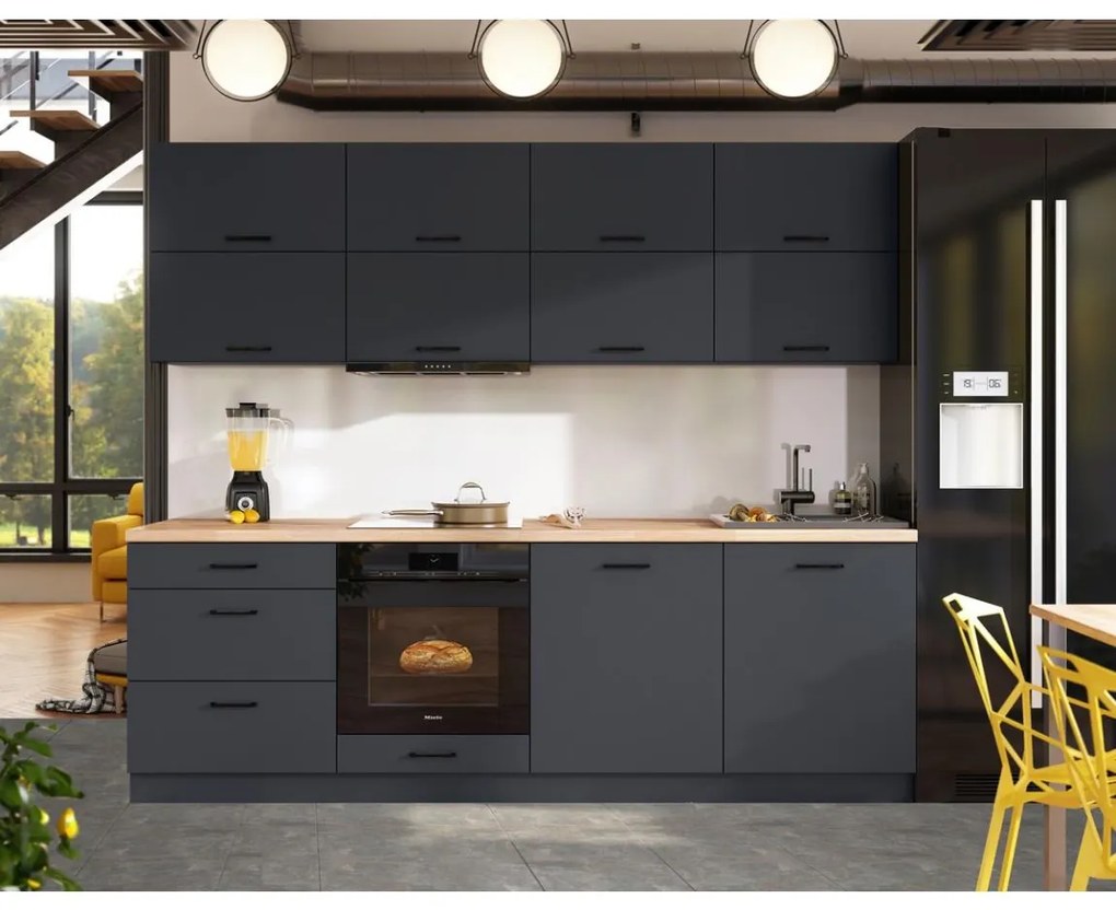 Kuchynská linka ELISE 240 cm v grafitovom prevedení