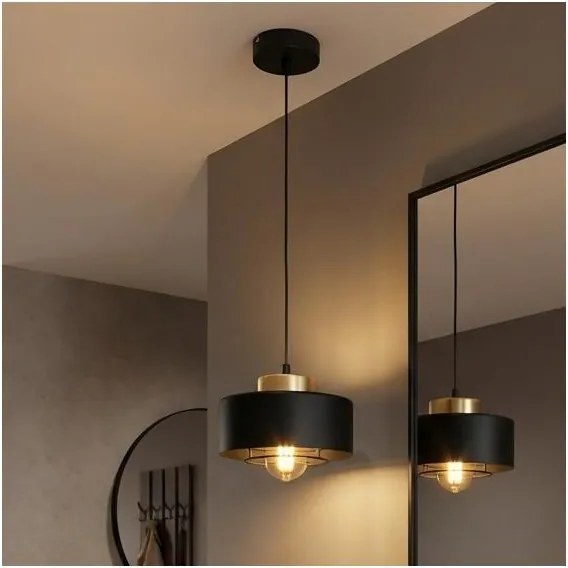 BRILAGI - Závesný luster na lanku SPRING 1xE27/60W/230V pr. 20 cm čierna/zlatá