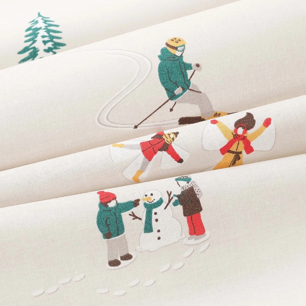 Goldea oválny obrus 100% bavlnené plátno - zimné radovánky 120 x 180 cm