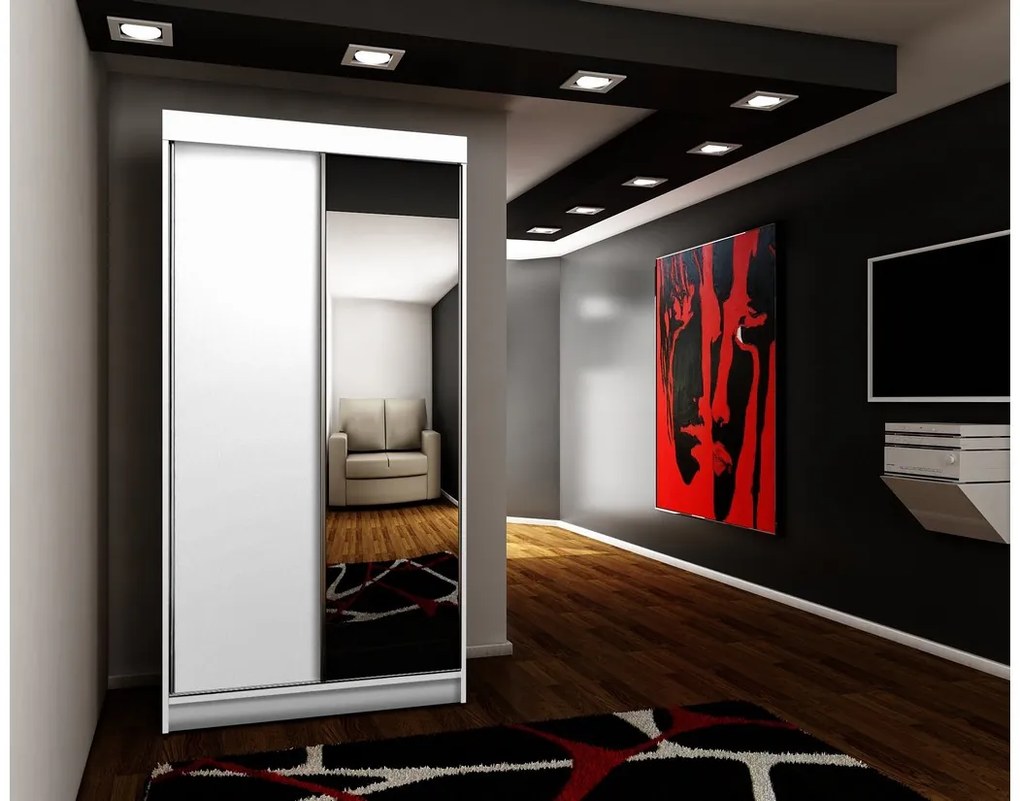 Posuvná skriňa TALIA 33, 250x200x62 + nadstavec, 250x45x62, biela