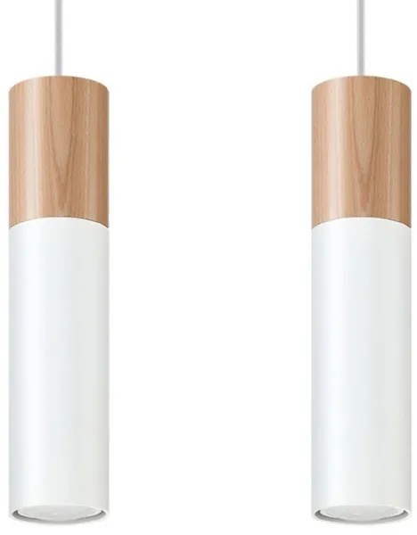 Sollux SL.0629 - Luster na lanku PABLO 2xGU10/40W/230V biela