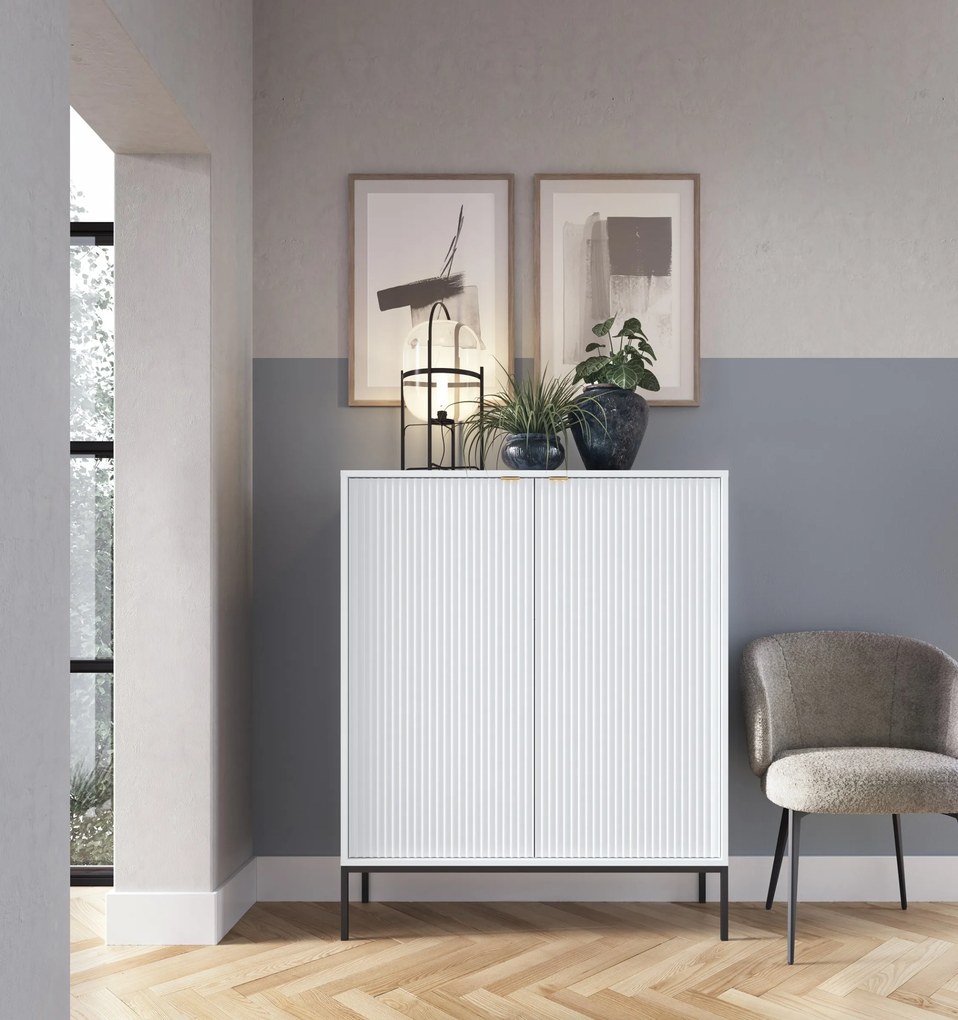 Komoda Nova 104 cm biela/čierna